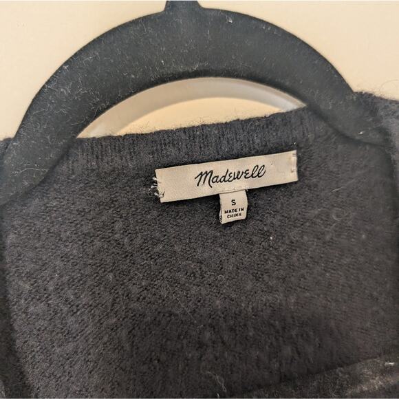 Madewell Wool Blend Black Open Front Cardigan Size Small - Picture 3 of 5